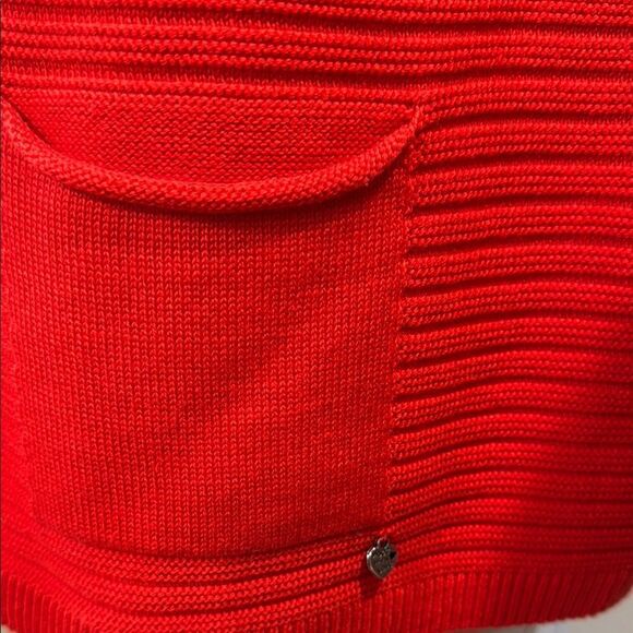 Rabe Ribbed  Red Zip-Up Cardigan. - Picture 5 of 12